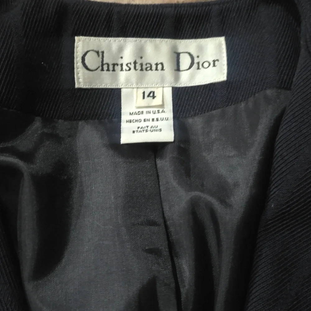 Christian Dior vintage navy Blazer with Gold Buttons sz 14